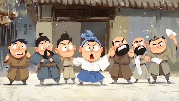 A group of local gang members.